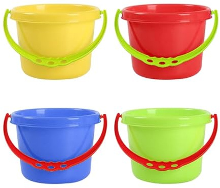 IMIKEYA Lot De 4 Seaux en Plastique pour Enfants Outils De Jeu Seau À Sable Outil Sable Plage pour Enfants