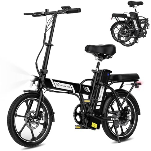 EVERCROSS EK5 Elektrofahrrad, 250W E Bike für Erwachsene, 36V Faltbares Elektrofahrräder Mountainbike, bis zu 25KM/H, Reichweite 35-60km, 16'' Reifen Elektrisches City Bike mit Verstellbarem Sitz