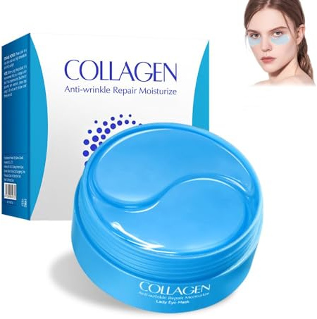 60 Pcs Augenpads,Augenpads Gegen Augenringe mit Hyaluronsäure & Collagen,Anti Aging Augenmaske mit Kühlend Feuchtigkeit,Ideal für Empfindliche Haut