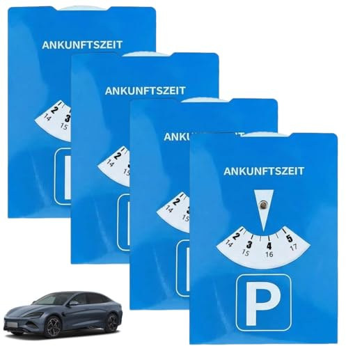 ACYDSR 4 Piezas Disco Aparcamiento, Parquímetro, horarios de papel para aparcamiento disco de tiempo tipo,Temporizador con hora de llegada,para coche, camión, autocaravana
