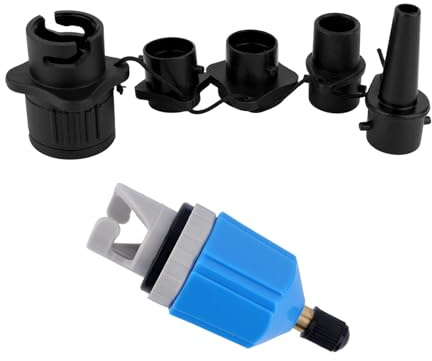 Adapter SUP-Pump för Uppblåsbar Båt, Snabb Uppblåsbar Luftventiladapter Båt med Konverteringshuvud och 4 Luftventilmunstycken för Uppblåsbara Båtar Paddelbräda Kajak