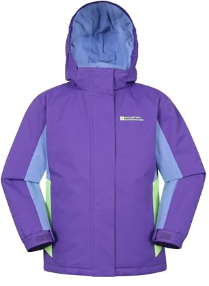 Mountain Warehouse Veste de Ski Honey Enfants - Résistante à la Neige, Poignets réglables, Doublure Polaire, Jupe Pare-Neige intégrée -Parfaite pour Tenir Chaud en Hiver Lila 11-12 Ans