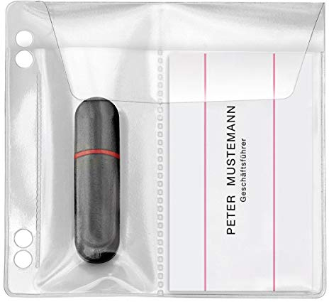 VELOFLEX 4377100 - USB-Stick-Hüllen zum Abheften, PVC-Folie, 10 x 10 cm, Visitenkartenhülle glasklar, 100 Stück