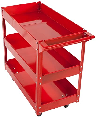 Carro de Taller Profesional de 3 Pisos - Con Ruedas Maniobrables y Espaciosas Superficies de Carga - Dimensiones: 700x350x760mm