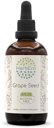 Grape Seed B120 Alcohol-Free Herbal Extract Tincture, Concentrated Liquid Drops Natural Grape (Vitis Vinifera) Dried Seed (4 Fl Oz)