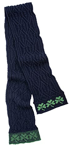 SAOL - Women - 100% Merino Wool - Irish Aran Scarf (Navy)