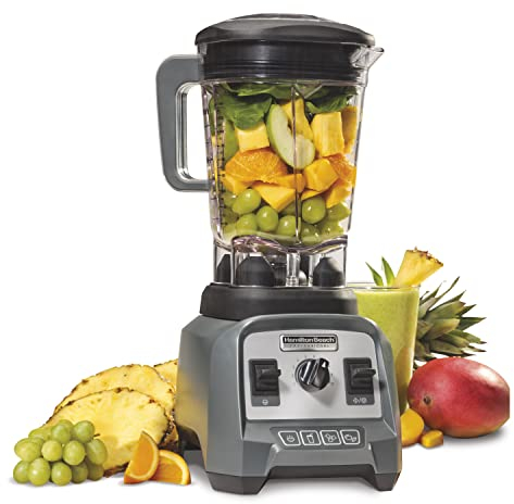 Hamilton Beach Professional - Hochleistungsmixer, 1,8 Liter Glasbehälter, 4 voreingestellte Programme: Blender, Shaker und Mixer in einem bruchsicheren Tritanglas, 1400W, Grau (58911-CE)