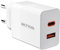 Echos 25W Ladegerät Dual Port USB C USB A Schnellladegerät Power Netzteil PD QC 3.0 Ladegerät Handy für iPhone Samsung Galaxy Ipad Huawei Xiaomi HTC Sony LG und viele mehr (Weiß)