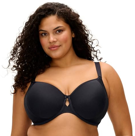 Elomi Women's Nerina Underwire Molded Spacer T-Shirt Bra, Black, 44GG