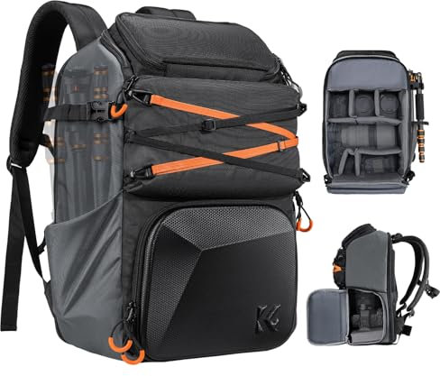K&F CONCEPT Professionelle Kamerarucksack 25L,Große Fotorucksack Wasserdichte, Camera backpack für DSLR-Kamera mit 15,6-Zoll-Laptopfach Regenschutz, Geeignet für Stadtfotografie/Reisen/Wandern