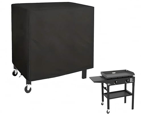 Azatemgo Housse Barbecue Exterieur en Tissu Oxford 420D Housse pour Barbecue Imperméable Anti-UV Anti-poussière Anti-Vent pour pour Keter Desserte Barbecue Unity（100×65×90CM）