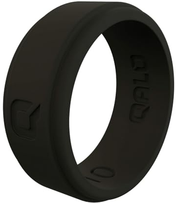 QALO Q2X Silicone Ring for Men, Step Edge, Black, Size 10