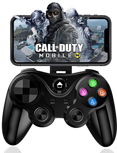 Wireless Controller für iPhone, MFi Bluetooth Mobile Gamepad Joystick für Android/iOS, iPhone 15 14 13/Mini/13 Pro Max/12/11, für Samung Galaxy/Xiaomi/OPPO/Huawei/Oneplus Direct Play (Schwarz)