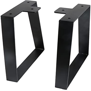 ALXEH 10 Inch Trapezoid Table Legs Black, DIY Furniture Metal Legs for Coffee Table, Bench Stool Cabinet Furniture Feet - Set of 2