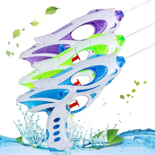DERAYEE Pistolet à Eau pour Enfant,3PCS,Pistolet à Eau Space Cartoon en Plastique,Pistolets et Fusils à Eau,Water Gun,Pistolet a Eau