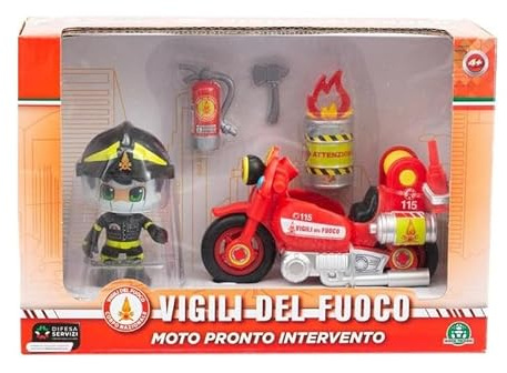 Giochi Preziosi Vigili Del Fuoco-Moto Dei Vigili Del Fuoco A Ruota Libera Con Livrea Originale E Pompiere Da 7 Cm Articolato.Include Accessori Da Equipaggiamento. Per Bambini A Partire Dai 4 Anni