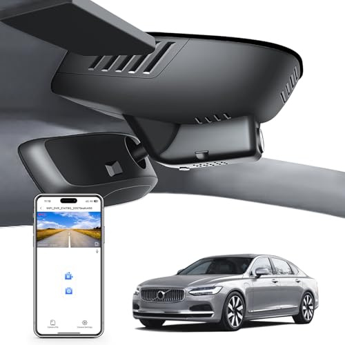 MANGOAL 4K UHD 2160P Dash Cam,Integrerat OEM-utseende Dashcam, Anpassad för Volvo S90 och V90 Cross Country 2022 2023 2024 (Modell B), Loopinspelning,G-Sensor,WiFi & App,Lätt att installera,64 GB kort