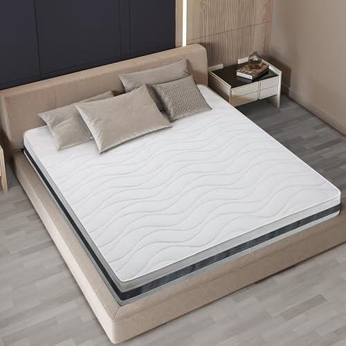 Materasso Matrimoniale 160 x 190 in Waterfoam Ipoallergenico | Altezza 20 cm | Imbottitura in Ovatta e Rivestimento in Tessuto 3D Traspirante, Antiacaro e Antifungino | Realizzato in Italia
