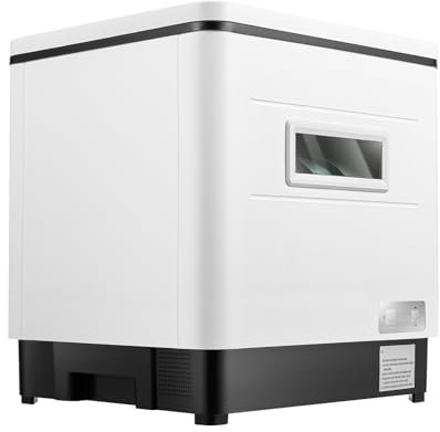 Tischgeschirrspüler, Tragbarer Vollautomatische Zuhause Edelstahl Geschirrspüler Kleine Spülmaschine Freistehend Dishwasher Weiß 220V