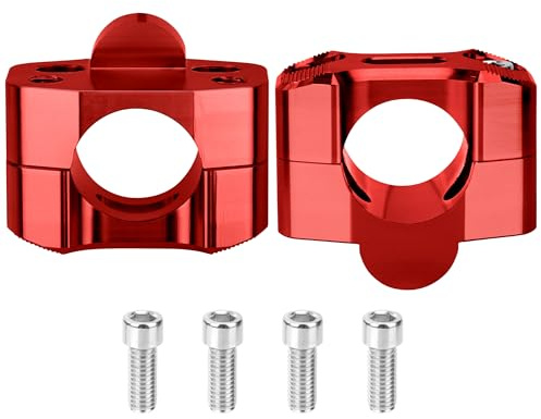 Tunejoy Elevadores para Manillar de Motocicleta 28mm Abrazadera Elevadora para Manillar de Motocicleta de Aluminio per ATV Dirt Pit Bike Rojo