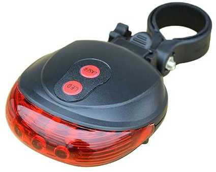 Happyyami Luz Trasera para Bicicleta con Led y Modos De Flash Montaje Ajustable para Tubos De Batería AAA Señalización Segura para Ciclismo Nocturno y Camping