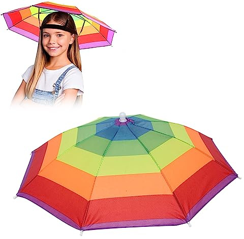 Cerioll Chapeau De Parapluie Pêche, Chapeau Parapluie De Tete Adulte, Protection UV, Avec Band Elastique, pour Enfant, Adulte, Pêche, Randonnée