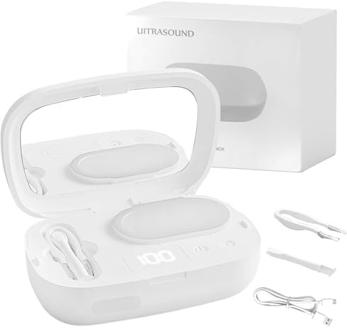 Máquina limpiadora de lentes de contacto, portátil, ultrasónica, limpieza de lentes de contacto con 4 modos de temporización, cargador USB, eliminación de ajuste, lente suave, lente dura, lente de