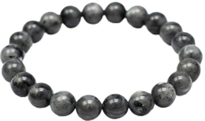 The Bead Shop Natural Gemstone Healing Crystal Bracelet 8mm Beads – Chakra Energy Balance Bracelet for Men Women – Meditation, Yoga & Spiritual Jewellery Gift - Larvikite
