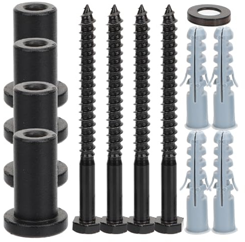 ULTECHNOVO Kit de Herrajes para Conexión y Ajuste de Riel Espaciadores de Acero al Carbono y Plástico Resistente 4 Juegos para Puertas Corredizas de Granero
