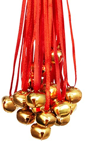 Jingle Bell Necklaces - 48 Pc - Bulk Christmas Necklaces - Gold Bell Necklaces - Funny Party Hats