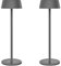 K-Bright Dimmbare LED Akku tischleuchte, wiederaufladbar, warme Lichtfarbe, 3000K, wasserdichte Schreibtischlampe für den Innen und Außenbereich, 1Meter USB-C, Dunkelgrau(2 Stück)
