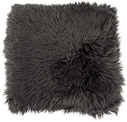 NaDeco Sitzkissen Lammfell anthrazit (35x35cm) Lammfell Sitzauflage Fellauflage Fellkissen Stuhlkissen anthrazit Schaffell Kissen Lambskin Pads