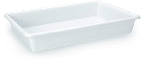 Acan Tradineur - Bandeja frigorífica de Almacenamiento, plástico, Reutilizable, Servir Comida, Aperitivos, Fabricado en España - 9 litros - 48,5 x 33 x 8 cm – Blanco