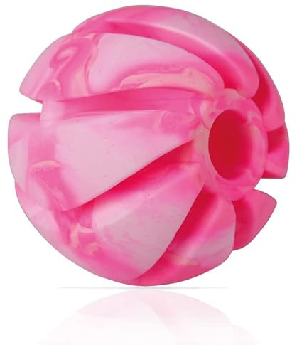 Bestlivings Pelota de juego para perros (rosa) de 7 cm de diámetro, 1 unidad de pelota de juego (100% TPE), para cuidado dental, juguete para perros, bola espiral para perros, juguetes para mascotas