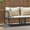 ZEYUAN Garten-Ecksofa mit Beige Kissen Poly Rattan, Lounge Sofa Outdoor, Garten Loungemöbel, Gartensofa, Gartenlounge, Balkon Set Möbel