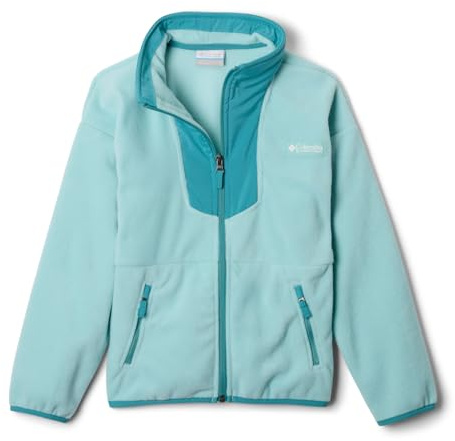 Columbia Youth Unisex Sequoia Grove Full Zip Fleece, Full Zip Fleece Jacket, Spray/Teal, M
