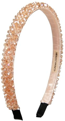 Alpenflüstern Trachten-Haarreif Glitzerperlen schmal - Damen Haarschmuck, Haarband rutschfest fürs Dirndl (champagner-braun) ADV150