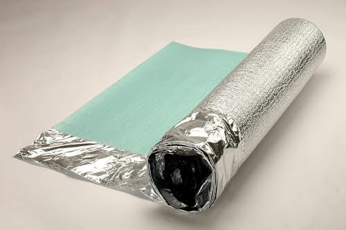 IMPERIAL STUDIOS 2MM Silver Wood, Laminate, LVT & Vinyl Flooring Underlay - 1m x 9.3m Comfort Acoustic Foam Floor Roll with Foil Damp Proof Membrane - Moisture Protection & Heat Insulation