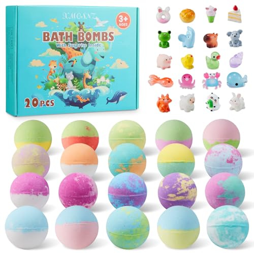 20pcs Bombas De Baño Niños Con Juguetes Sorpresa En Su Interior Bolas Gaseosas Hechas a Mano Para Niños, Bombas De Baño, De Cumpleaños Para Niños Y Niñas