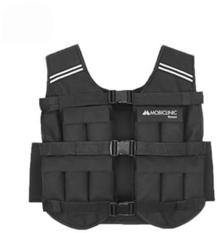 Mobiclinic®, Gewichtsweste, 20 kg, Verstellbar, Langlebig, 600d-oxford-gewebe, Inklusive gewichte, Reflektierende streifen, Für körperliches training, Iron20