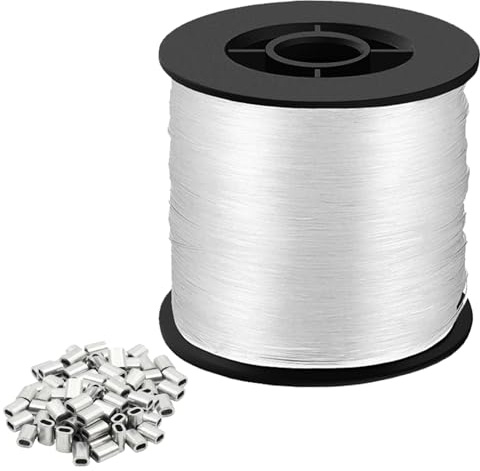 0,8 mm x 200 m nylontråd transparent universell nylonlina fiskelina slitstark transparent lina för gör-det-själv hantverk smycken snöre hantverk fiske för upphängning
