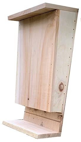 Selections Wooden Bat Box House for Roosting with Landing Perch and Grooved Interior