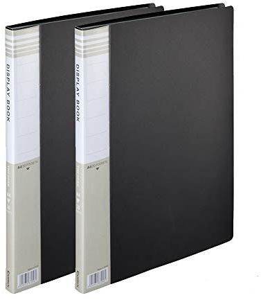 Comix A4 Display Books 30 Pocket Folders with Plastic Sleeves, Black Presentation Project Folder, Poly File-Folder Used for Storing Document and Certificate (Pack of 2)
