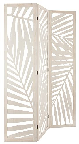 Atmosphera - Biombo 'Feuille' - Madera - Blanco A. 170 cm