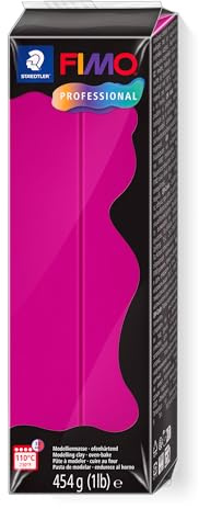 STAEDTLER 8041-210 ST FIMO professional ofenhärtende Modelliermasse (Großblock 454g (1 lb)) Farbe: reinmagenta