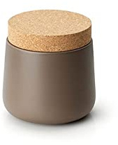 Continenta Keramikdose mit Korkdeckel, matt taupe Ø 14 x 14,5 cm, Keksdose, Vorratsdose, Vorrats Behälter, Aufbewahrungsbox