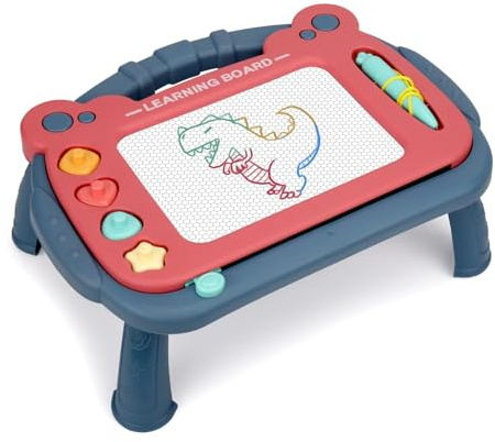 HCFJEH Magnetic Drawing Board for Toddlers 3, Color Erasable Doodle Writing Pad, Learning Painting Sketch Pad, Best Birthday Easter Christmas Halloween Kids Toy Gifts for Boys and Girls(Blue)