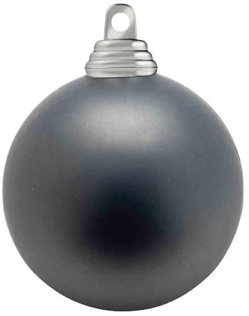 Deco Woerner Anthrazitgraue, Matte Weihnachtskugeln aus schwer entflammbarem Kunststoff, 8 cm Ø - 12 Stück