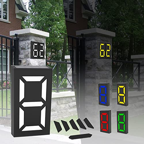 TINYOUTH Solar LED Hausnummer Hausschilder Plaketten, Beleuchtung Türnummer Hausnummern Plakette mit Solarleuchten, 5 Beleuchtungsmodi IP65 wasserdichter Hausfinder für Außenbereich DIY Hausschild