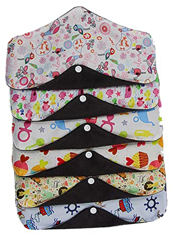 COLLBATH Waschbare Damenbinde Aus Bambuskohle Wiederverwendbar Atmungsaktiv 25 X 18 Cm Für Menstruation Oder Wochenbett